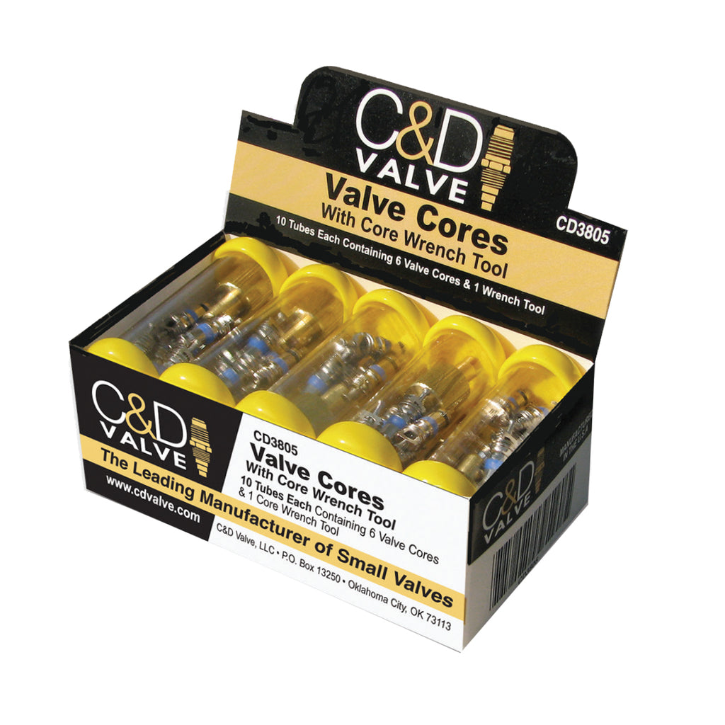 C&D Valve Cores with Core Wrench Tool - CD3805