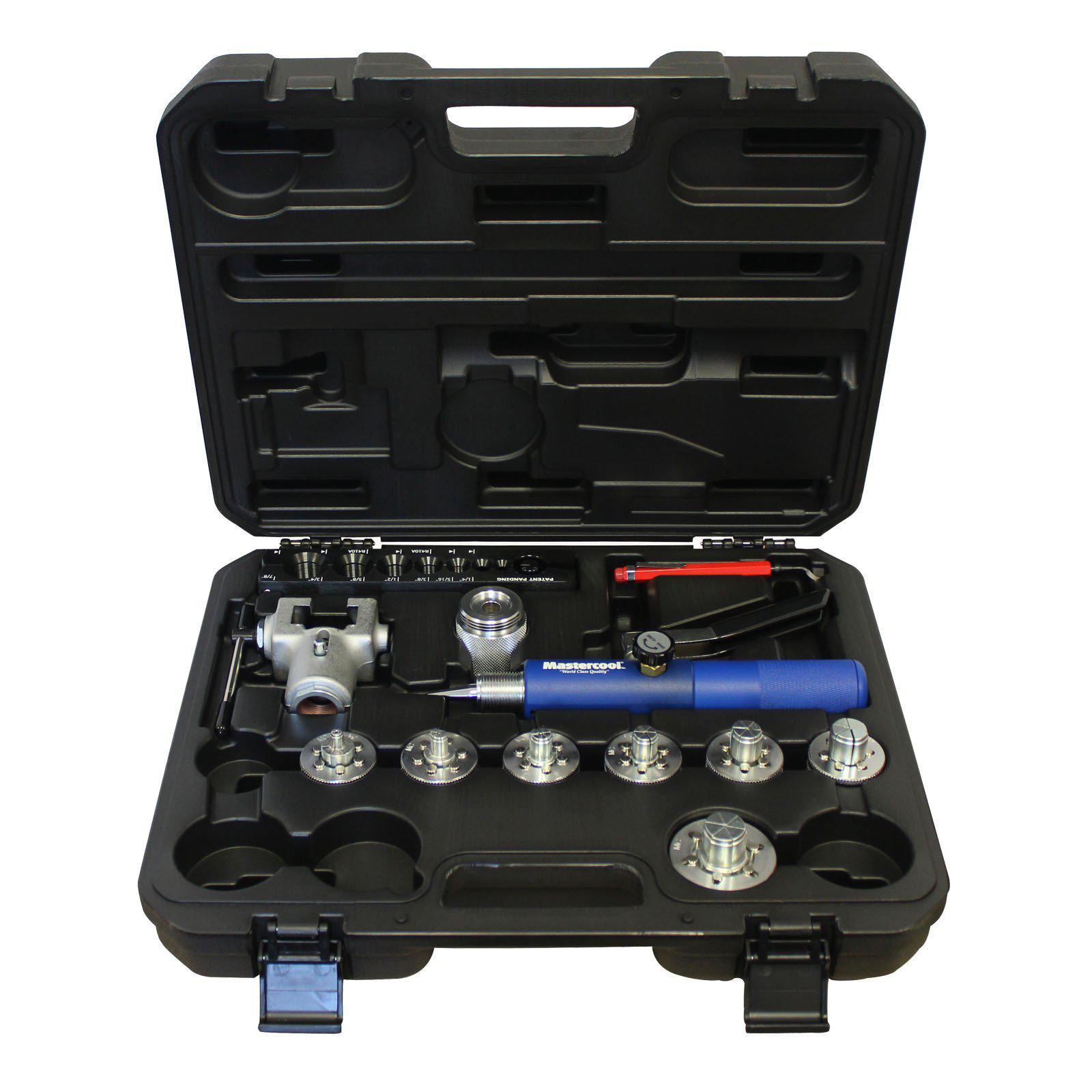 Mastercool Hydraulic Flaring And Expanding (7 Head Kit) With Flare Adapter 71675 hvac shop