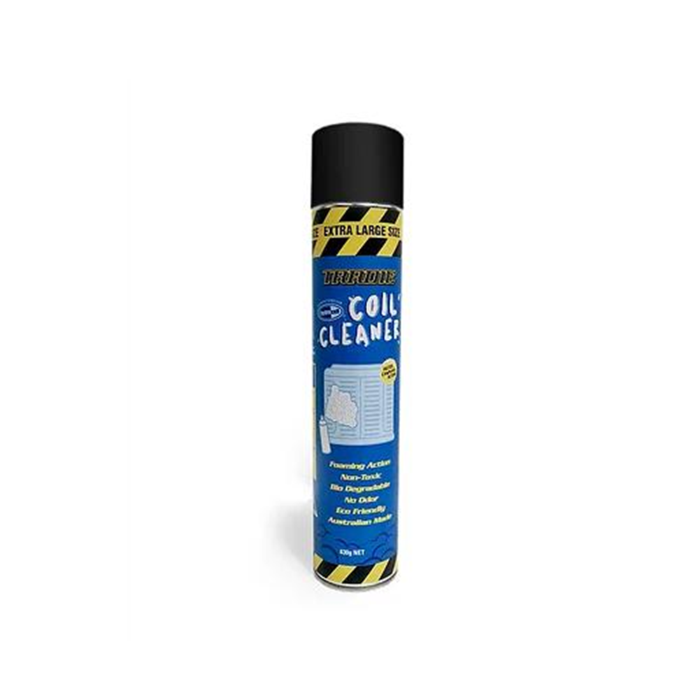 12-pack of Australian-made Tradie coil cleaner aerosol cans for A/C maintenance